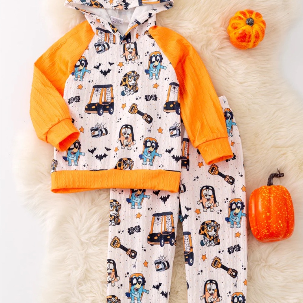 Kids Halloween Hoodie and Pants Set Bluey jogger set size 4t New